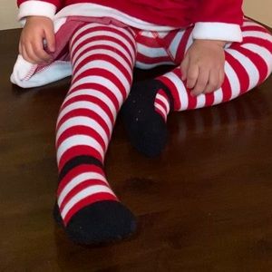 Red/White Shoe Tights Christmas